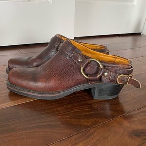 Frye harness mules